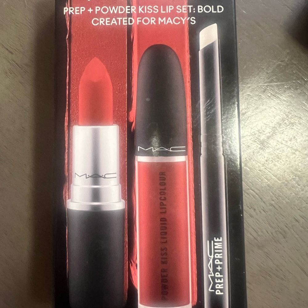 MAC Cosmetics Prep + Powder Kiss Lip Set - Vivid Red